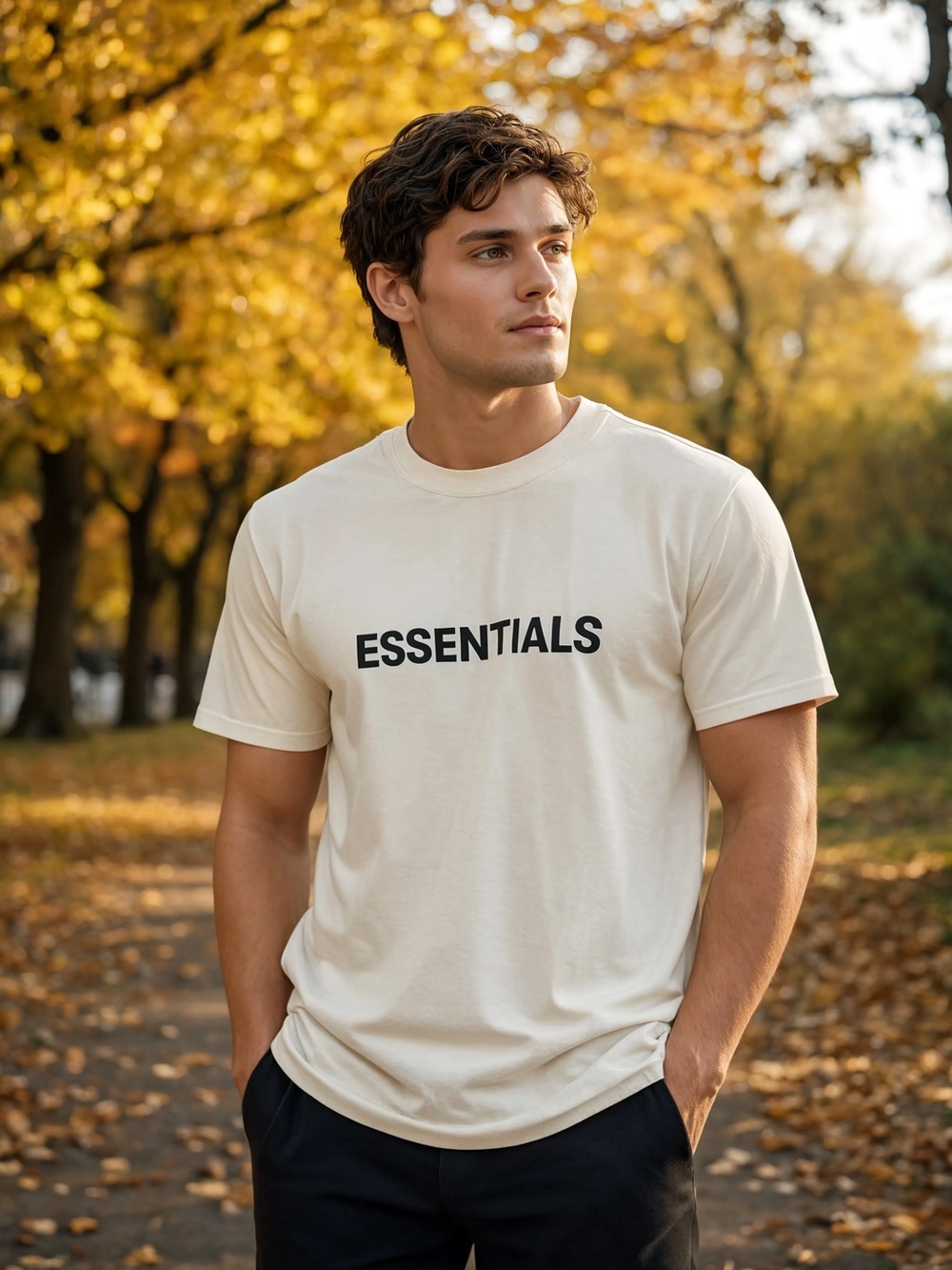 FEAR OF GOD ESSENTIALS
‘Cream’ Classic T-shirt Cream Short Sleeve Logo Tee